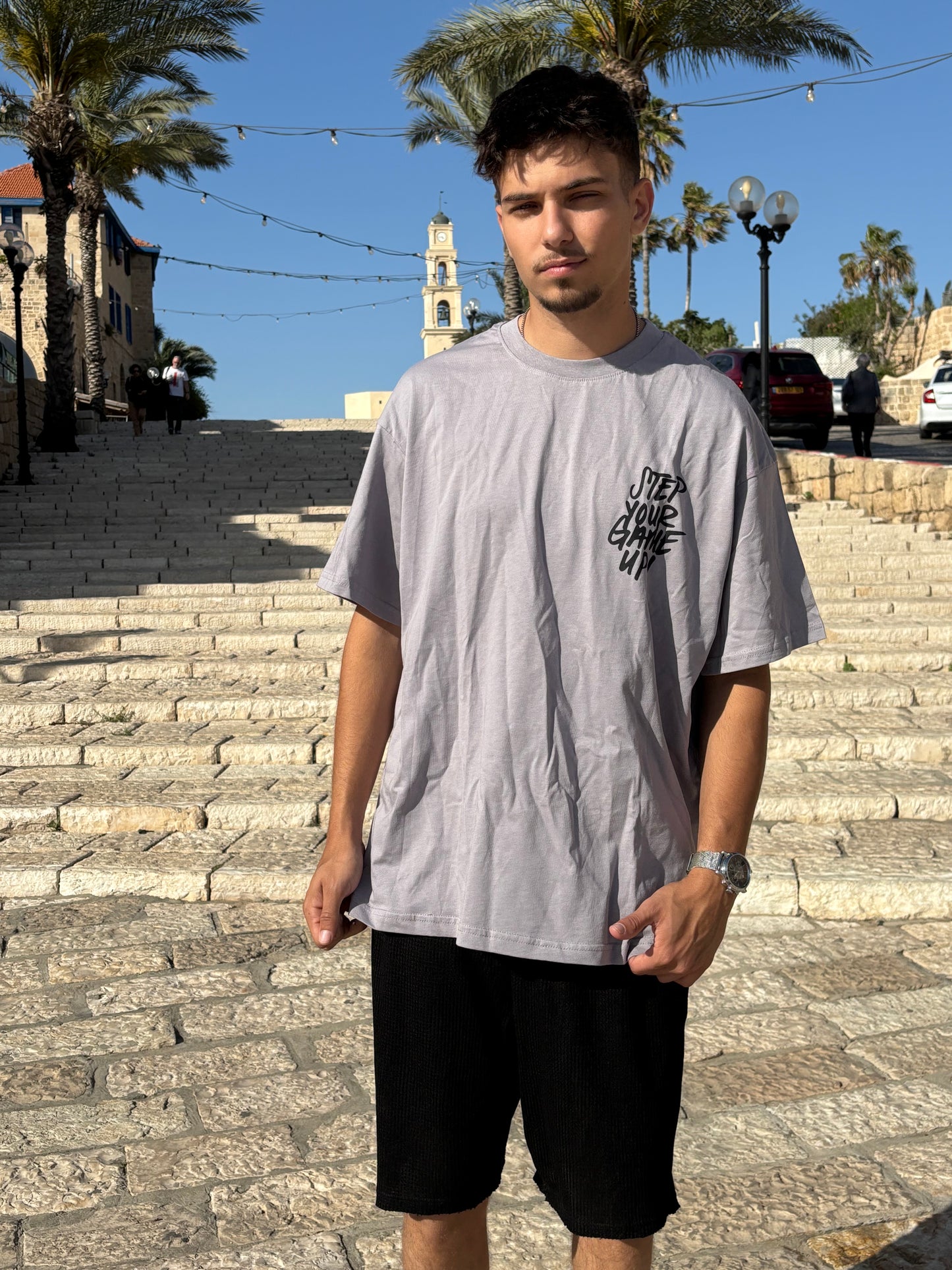 STEP -חולצה קצרה (אפור)