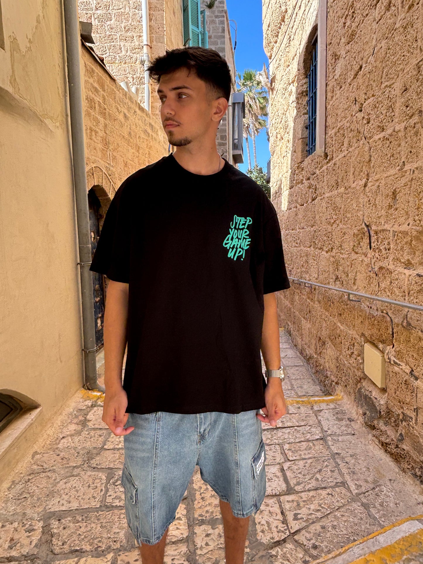 STEP -חולצה קצרה (שחור)