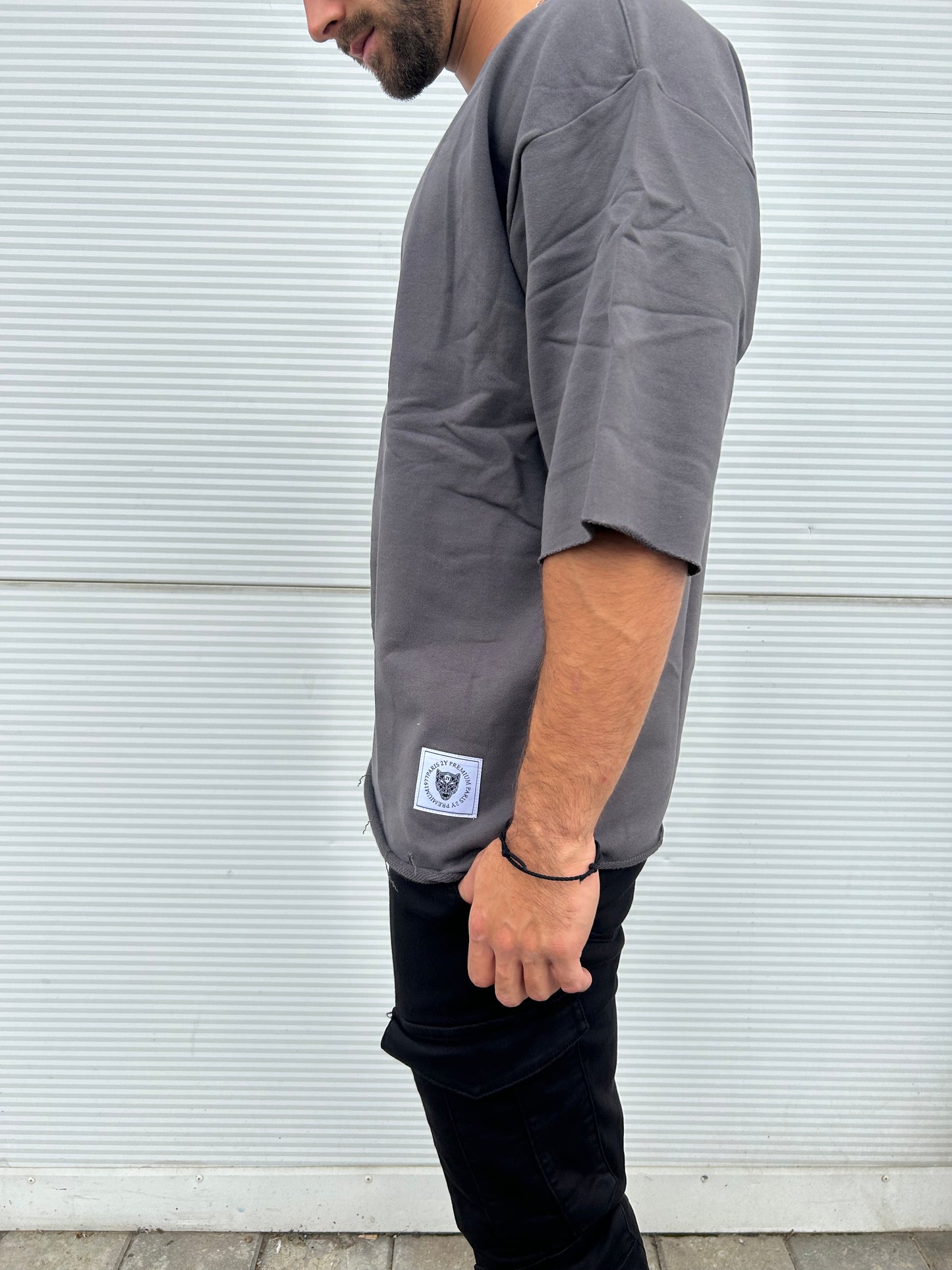 BASIC -(אפור כהה)חולצה קצרה